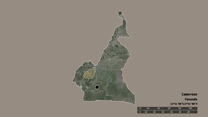 Location of Ouest, region of Cameroon,. Satellite