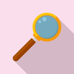 Watch repair magnifier icon. Flat illustration of watch repair magnifier vector icon for web design
