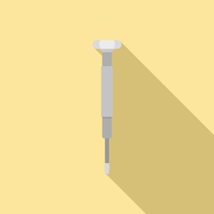 Watch repair metal screwdriver icon. Flat illustration of watch repair metal screwdriver vector icon for web design