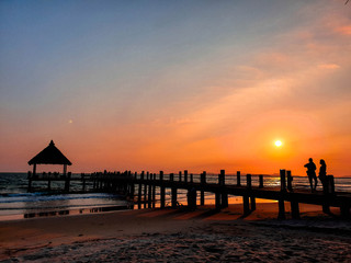 Fototapeta na wymiar Sunset At Independence Beach Sihanoukville 