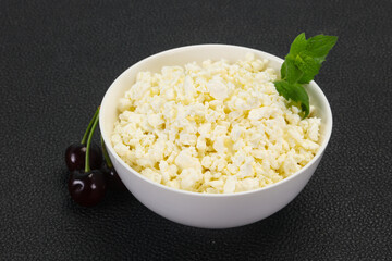 Fresh tasty curd in the bowl