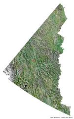 Yukon, territory of Canada, on white. Satellite