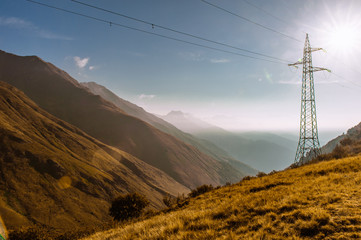 Obraz premium high voltage power lines