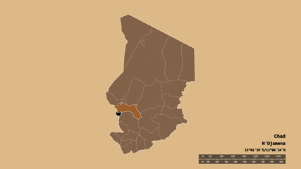 Location of Hadjer-Lamis, region of Chad,. Pattern