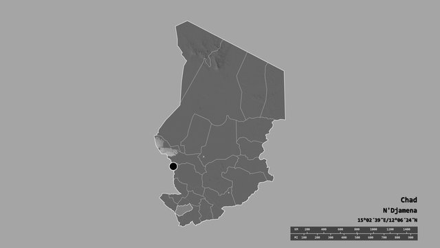 Location of Logone Occidental, region of Chad,. Bilevel