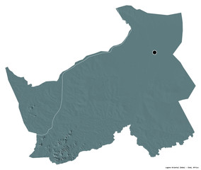 Logone Oriental, region of Chad, on white. Administrative