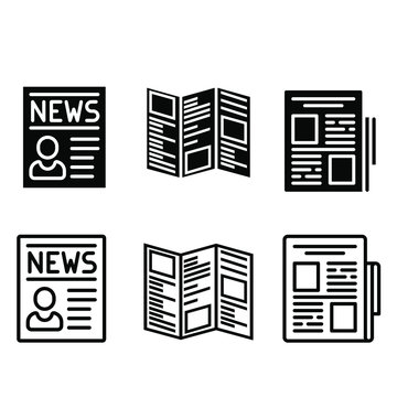 Newspaper vector icon set. news illustration sign collection. press symbol.