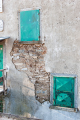 old window in the old wall