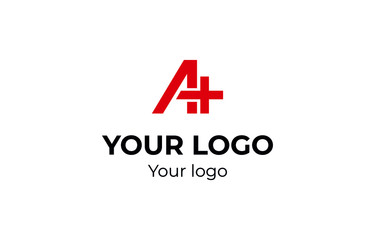 Logo - big letter A with a plus - obrazy, fototapety, plakaty