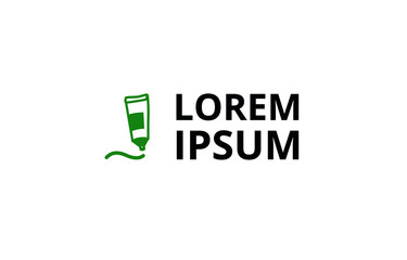 Logo - a silhouette of a tube with glue that flows onto the table