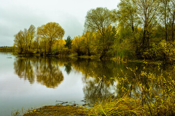 Landscape images of lake Bolshoe near the village of Troitsky