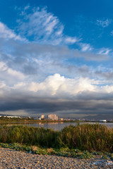 Fototapeta na wymiar Clouds over the estuary