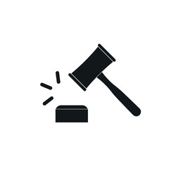 Judgement verdict symbol. Auction bid icon.
