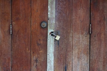 lock on a wooden door