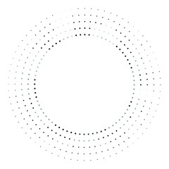 Radial halftone dots in Circle Form for comic books . fireworks Explosion background . Vector Illustration . Starburst
 round Logo . Circular Design element . Abstract Geometric star rays . Sunburst .