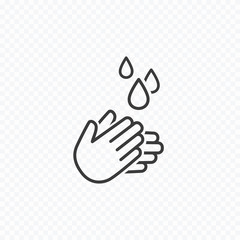 Fototapeta premium Icon of hygiene procedure, disease prevention. Vector handwash safety symbol. Healthcare wash hands with soap sign