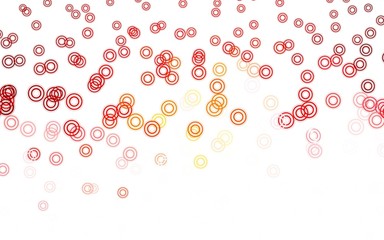 Light Red, Yellow vector pattern with spheres.