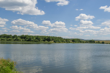 Landscape images of lake Bolshoe near the village of Troitsky