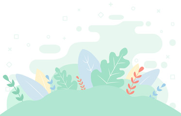 Summer background with character castings