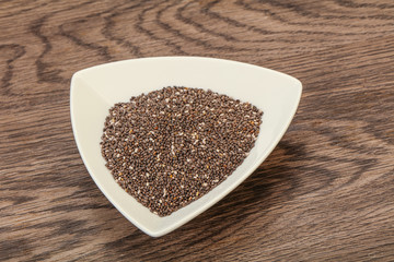 Seasoning chia seeds in the bowl
