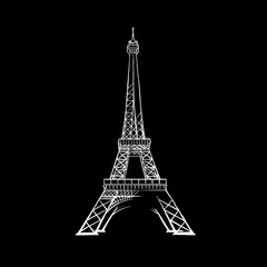 Fototapeta na wymiar Paris Eiffel Tower drawing