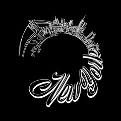 New York skyline drawing