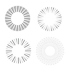 Fototapeta premium Radial halftone dots in Circle Form for comic books . fireworks Explosion background . Vector Illustration . Starburst round Logo . Circular Design element . Abstract Geometric star rays . Sunburst .