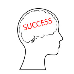 vector illustration of man and brain with success