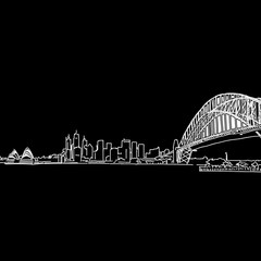 Sydney skyline drawing