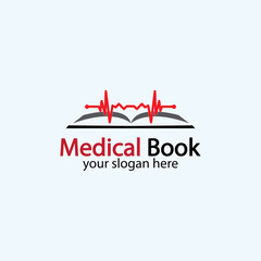 Medical Book Logo icon design vector,health book education logo Designs Inspiration.