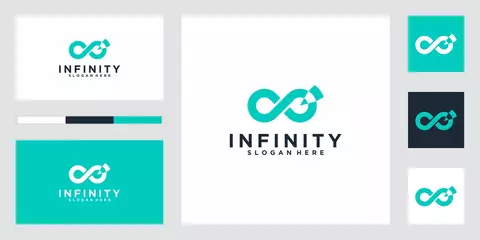 Fotobehang creative symbol infinity with pencil concept logo design inspiration © doane