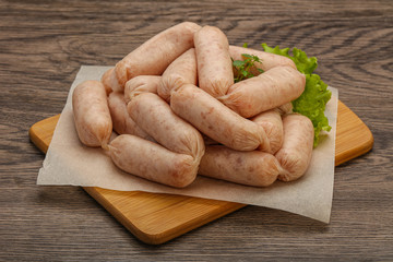 Raw natural chicken baby sausages