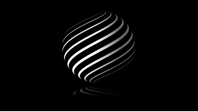 black and white sphere, ball, line movement, geometric background, transparent background, alpha channel