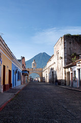 Santa Catalina arch, Antigua, Guatemala, vertical composition