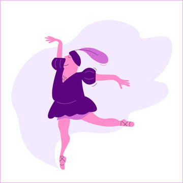 Chubby male ballet dancer flat vector illustration