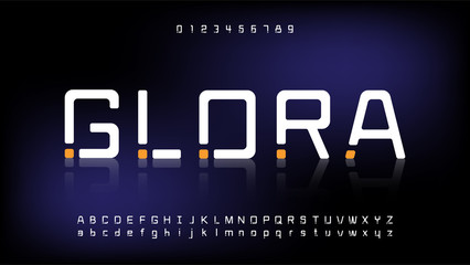 Futuristic and digital technology,modern alphabet fonts © Konkapp