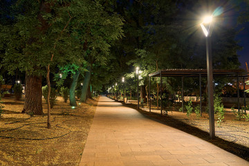 Obraz premium night view of Greek Park in Odessa city, Ukraine, near Potemkin stairs and Primorskiy boulevard