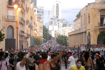 Fototapeta premium Revolution, protests and confrontations in Beirut, Lebanon, following the explosion on August 4th, 2020.