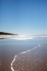 Australian beach against the clear blue sky