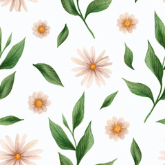 pattern of daisies in watercolor