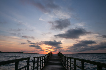 romantic pier by the sea