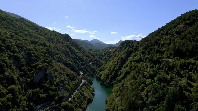 Lake San Domenico. Lake wiev. Eremo San Domenico, Abruzzo, Italy