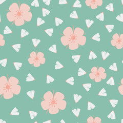 seamless floral pattern with hand drawn doodle flowers. Perfect for apparel,fabric, textile, nursery decoration,wrapping paper.