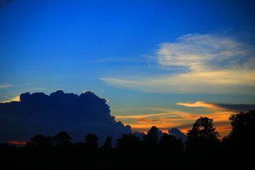 sunset over the city