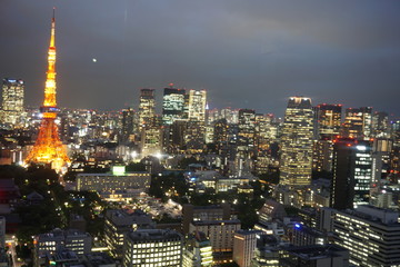 Tokyo Japan. Aerial view of Tokyo Tower