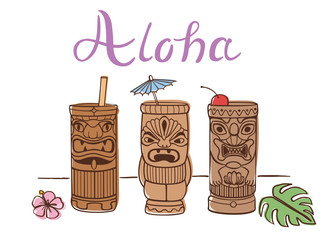 Aloha hawaii party - isolated vector graphic