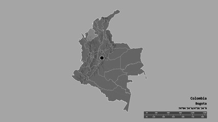 Location of Córdoba, department of Colombia,. Bilevel