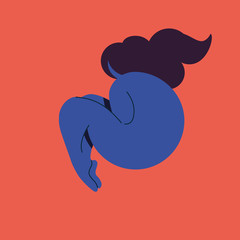 An illustration of a depressed girl. Mental health day concept