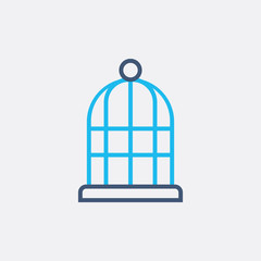 line bicolor birdcage icon, simple element from Pet-vet set, for web and mobile