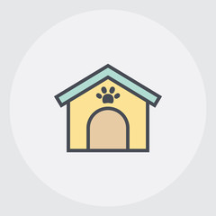 .multicolor line kennel icon, simple sign and symbol from Pet-vet collection, design element for User Interface